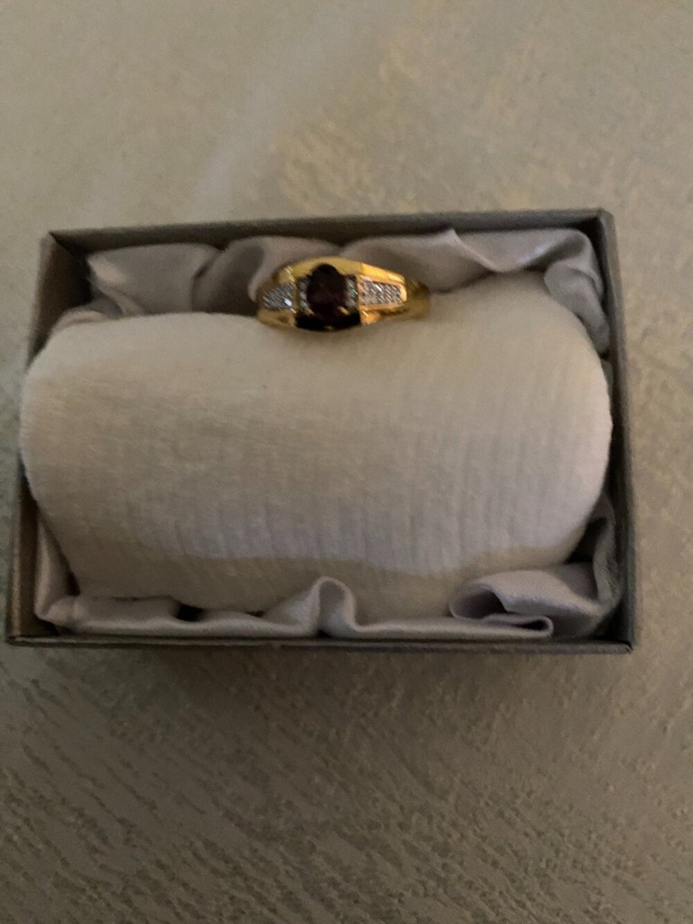 Gold Ring with Red Gemstone